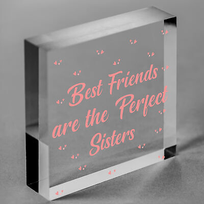 BEST FRIEND SISTER Plaque Thank You Gift Heart Keepsake Gift For Her Women