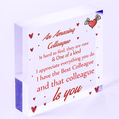 Colleague Leaving Gifts Thank You Gift Plaque Wooden Heart Sign Christmas Gift