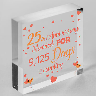 25th Wedding Anniversary Gifts Silver Twenty Five Years Gift For Husband Wife