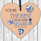 Cute Teacher Gift Wooden Heart Baby Best Teacher Gift Shark Leaving Gift