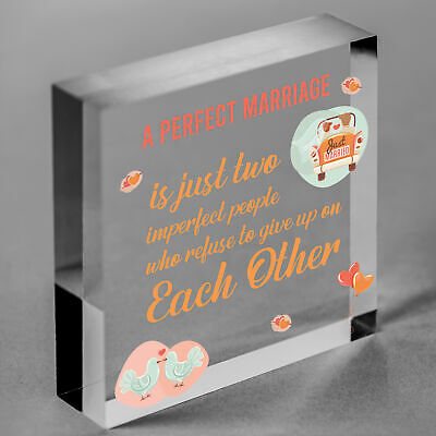 A Perfect Marriage Anniversary Gift Wooden Plaque Sign Present Husband Or Wife