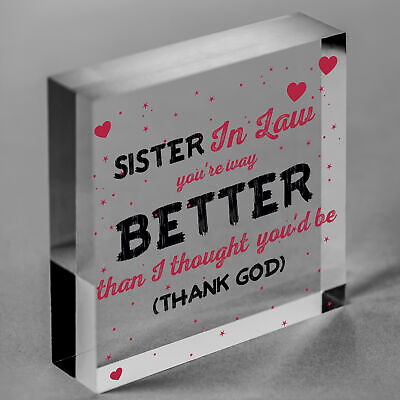 Special Sister In Law Gift Wooden Heart Plaque Friend Gift Birthday Thank You