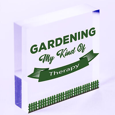 Gardening My Therapy Novelty Plaque SummerHouse Sign Garden Shed Friendship Gift