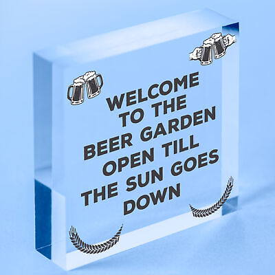 Beer Garden Sign Funny Home Bar Man Cave Garden Plaque Beer Gift For Men