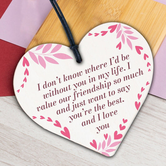 BESTIE Best Friend Friends Plaque Heart Birthday Thank You Mum Daughter Gifts