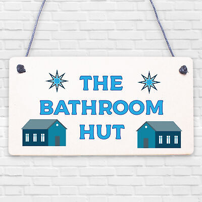 Quirky Nautical Bathroom Sign THE BATHROOM HUT Beach Theme Toilet Sign