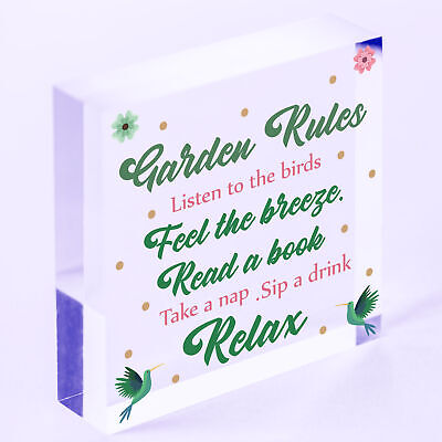 Hanging Garden Rules Sign For Garden Shed Wall Sign Home Decor Garden Plaques