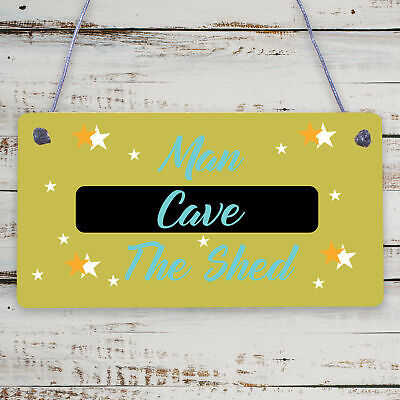 Man Cave AKA The Shed Novelty Wooden Hanging Plaque Sign Husband Boyfriend Gift