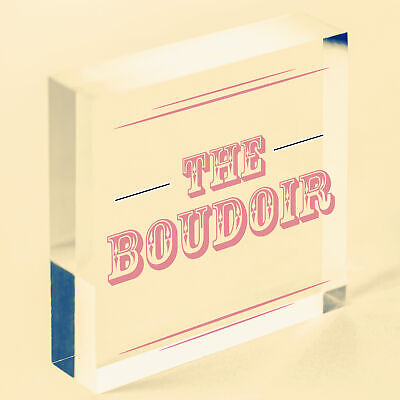 The Boudoir Vintage Shabby French Powder Room Hanging Plaque Bath/Bedroom Sign