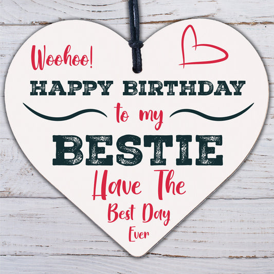 Birthday Friendship Best Friend Gift Wooden Heart Plaque Thank You Sign Keepsake