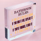 Bathroom Rules Marble Theme Home Decor Bathroom Toilet Sign Home Gift