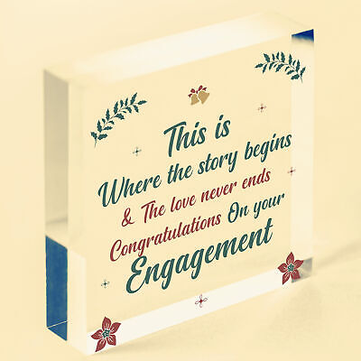 Congratulations On Your Engagement Mr & Mrs Wedding Gift Wooden Heart Plaque