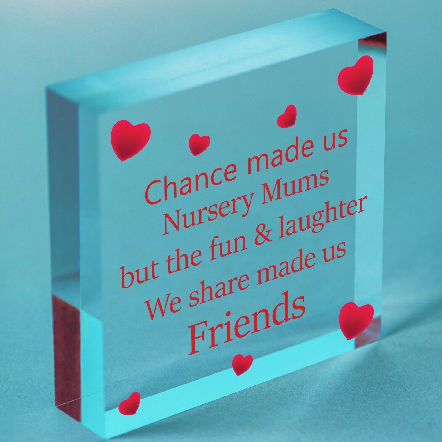 Chance Made Us Nursery Mums Wooden Hanging Heart Novelty Friendship Nusery Gift