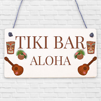 Tiki Bar Aloha Hanging Garden Sign Home Bar Plaque Alcohol Gift Friendship Gift