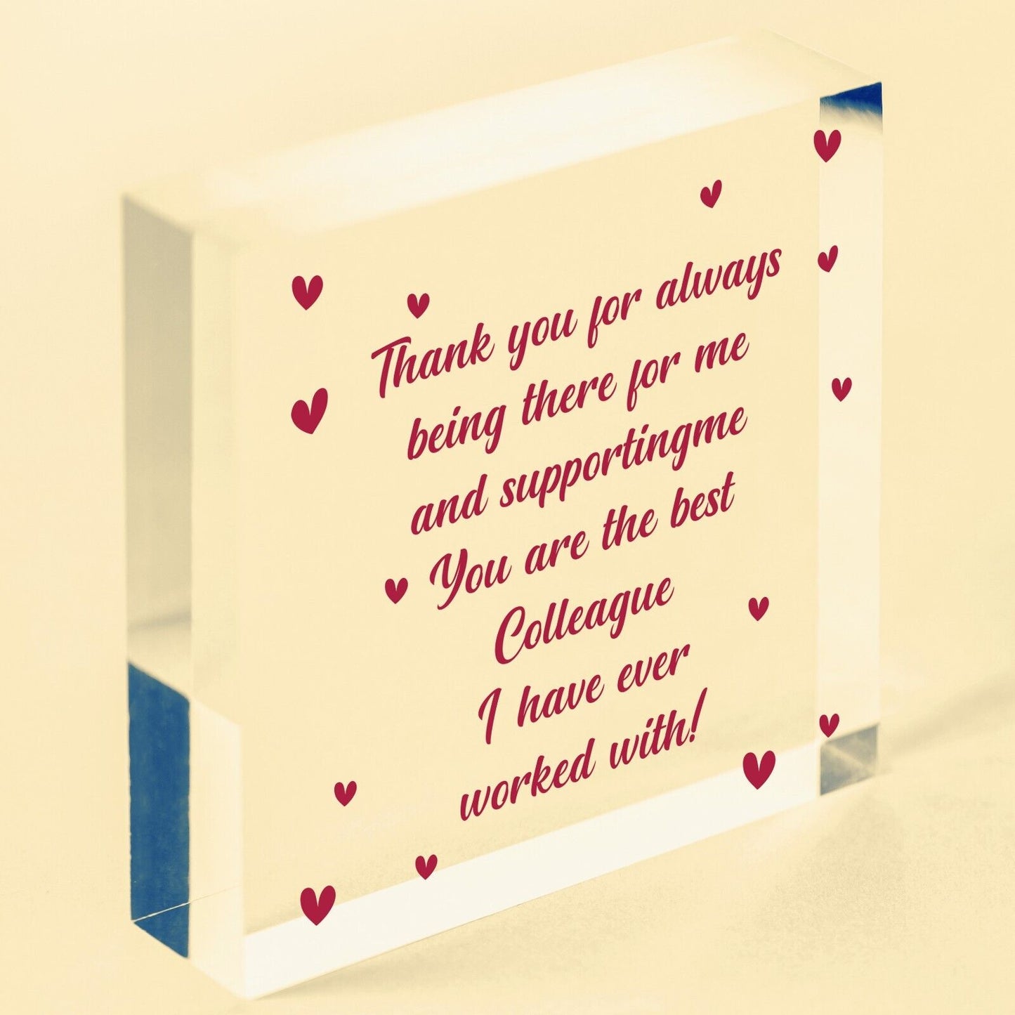 Novelty Gift For Colleague Wooden Heart Thank You Gift Leaving Christmas Gift