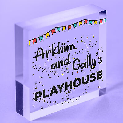 Quirky Playhouse Sign Personalised Garden Summerhouse Sign Son Daughter Gift