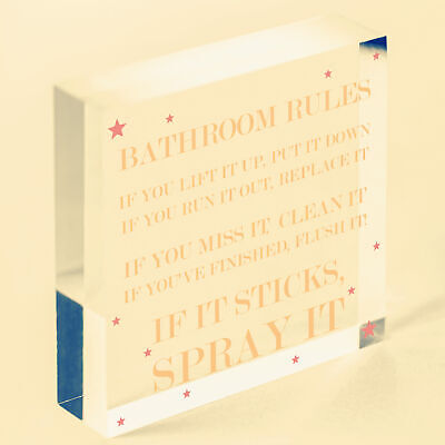 Bathroom Rules Sign Marble Theme Home Decor Bathroom Toilet Sign Home Gift