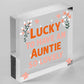 Auntie Birthday Gifts Thank You Gift Wooden Heart Shabby Chic Sign Family Plaque