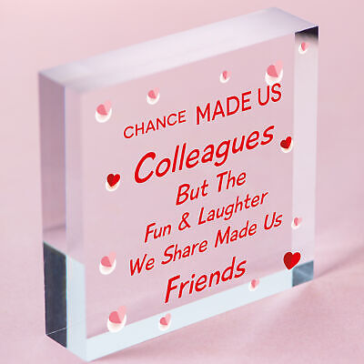 Colleagues Fun and Laughter Novelty Wooden Hanging Heart Leaving Gift Plaque