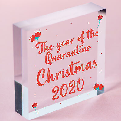 Quarantine 2020 Memory Christmas Tree Bauble Engraved Heart Xmas Decoration