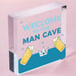 Man Cave Engraved Hanging Plaque Gift For Him Home Bar Garage Shed Signs