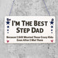 Best Step Dad Crazy Kids Novelty Wooden Hanging Plaque Fathers Day Love Gift