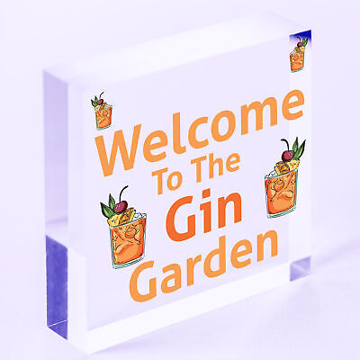 Gin Bar Welcome Sign Novelty Home Bar Decor Gifts Hanging Garden Signs Gin Gift