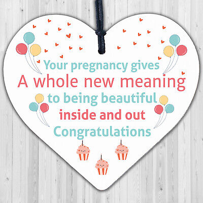 Pregnancy Congratulations Mum Dad To Be New Baby Shower Gift Wood Heart Plaque