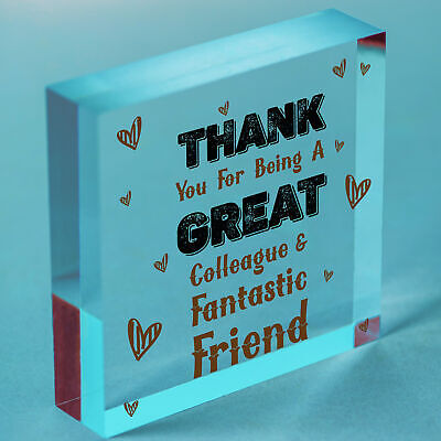 Great Colleague Friend Wooden Heart Sign Novelty Friendship Gift Leaving Job