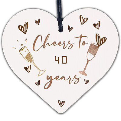 40th Birthday Gifts For Women / Men Heart 40th Birthday Card Birthday Decoration