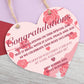 Congratulations Heart New Born Hanging Sign Gift Novelty Christening