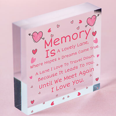 Memory Is A Lovely Lane Wooden Hanging Heart Memorial Plaque Heaven Love Sign