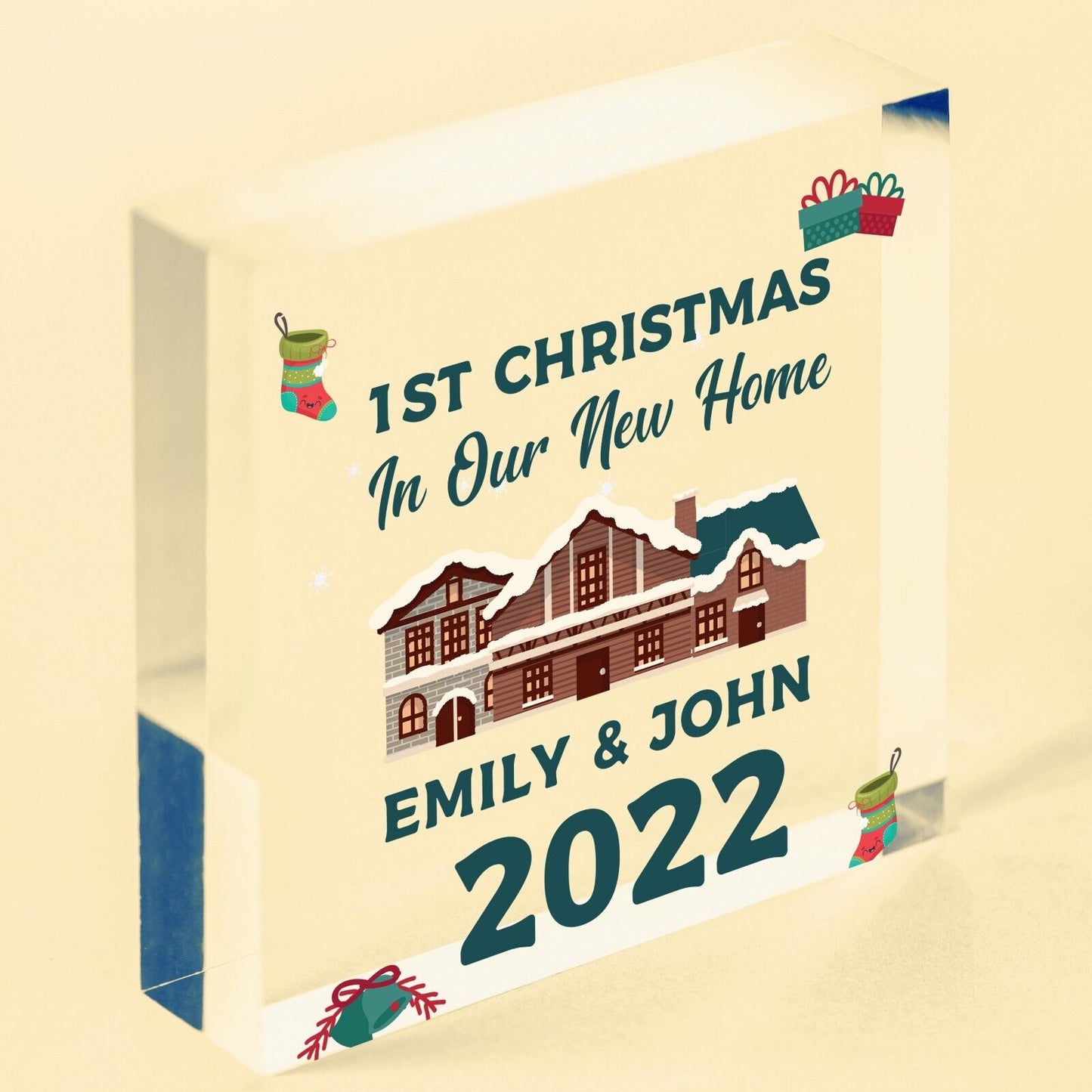 1st Christmas In New Home Acrylic Block 1st Christmas Sign Xmas Decor