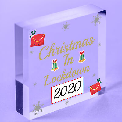 2020 Christmas Lockdown Mirror Acrylic Bauble Tree Decoration Gift Keepsake