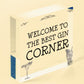 Best Gin Corner Sign Shabby Chic Home Bar Garden Shed Sign Alcohol Gin Gift