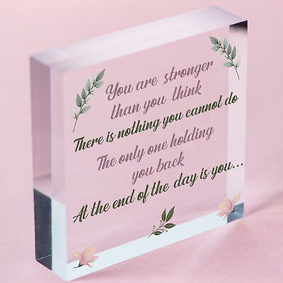 Stronger Inspirational Motivational Quote Best Friend Heart Gift Plaque Sign