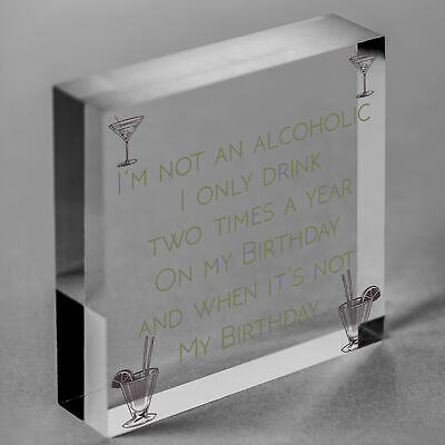 Funny Not An Alcoholic Friend Birthday Gift Beer Gin Wall Plaque Bar Signs