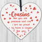 Cousin Gifts Handmade Wood Heart Family Plaque Birthday Keepsake Thank You Gift