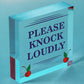 Please Knock Loudly Hanging Door Sign Plastic Contempary Wall Decorative Plaque