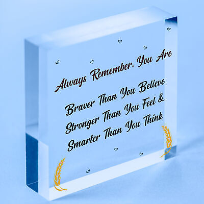 You Are Braver Stronger Smarter Wooden Hanging Plaque Friendship Gift Love Sign