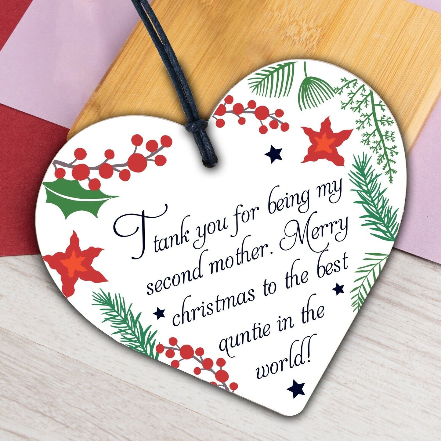 Thank you Step Mum Special Message Hanging Wooden Heart