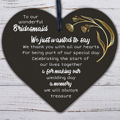 Wedding Heart Thank You Gift Bridesmaid Flower Girl Maid Of Honour Keepsakes