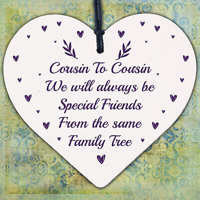 Cousin Family Gifts Christmas Birthday Gift For Cousin Wood Heart Thank You Gift