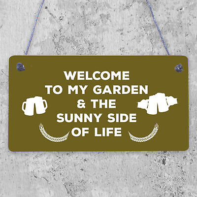 Welcome To My Garden Plaque Outdoor Shed Sign Novelty Chic Decor Friendship Gift