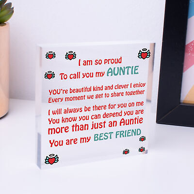 THANK YOU Auntie Christmas Gift Wood Heart Plaque Sister Birthday Gifts For Her