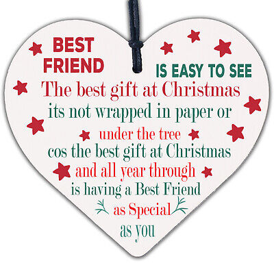 Christmas Gifts For Friend Christmas Card Friendship Thank You Wood Heart Plaque