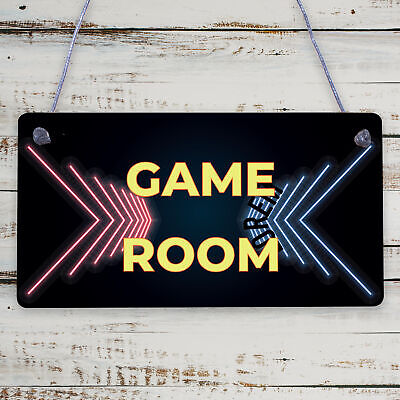 Game Room Sign Gamer Gift Boys Bedroom Decor Man Cave Games Room Sign