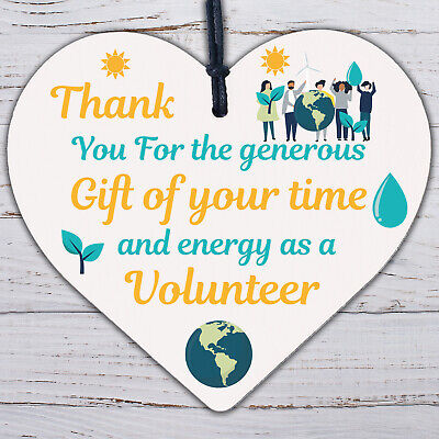 Thank You Gift For Volunteer Colleague Wooden Heart Plaque Friendship Keepsake