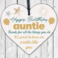 Auntie Gifts For Birthday Shabby Chic Wood Heart Best FRIEND Keepsake Thank You