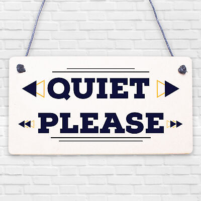 QUIET PLEASE Do Not Disturb Hanging Door Plaque Salon Treatment Bedroom Sign